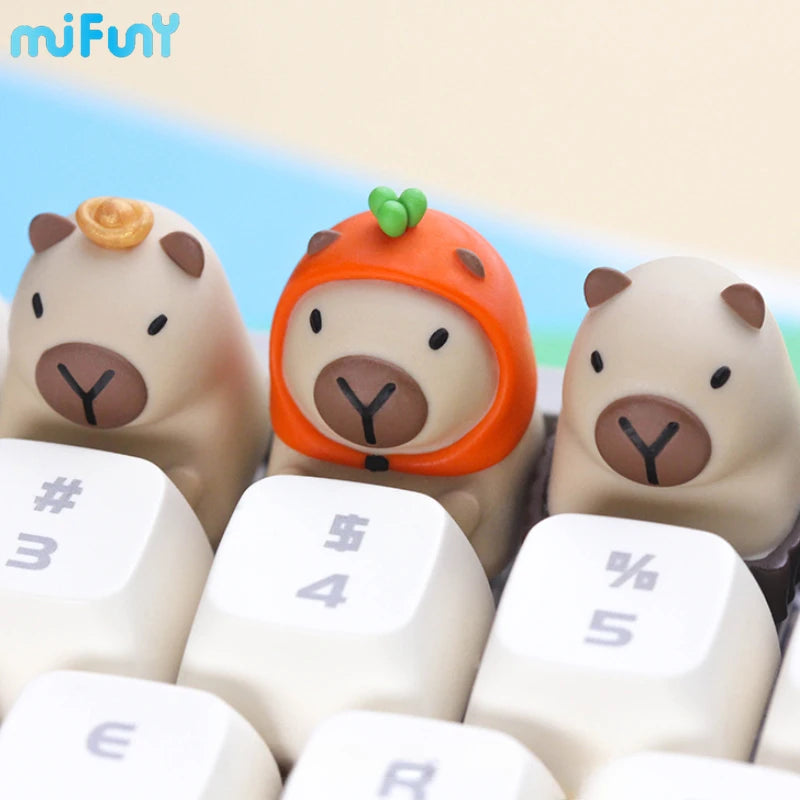 Capybara Keycap Animal Artisan Keyboard Cap Resin Custom Keycaps for Mechanical Keyboard Accessories Cute Point Keycap