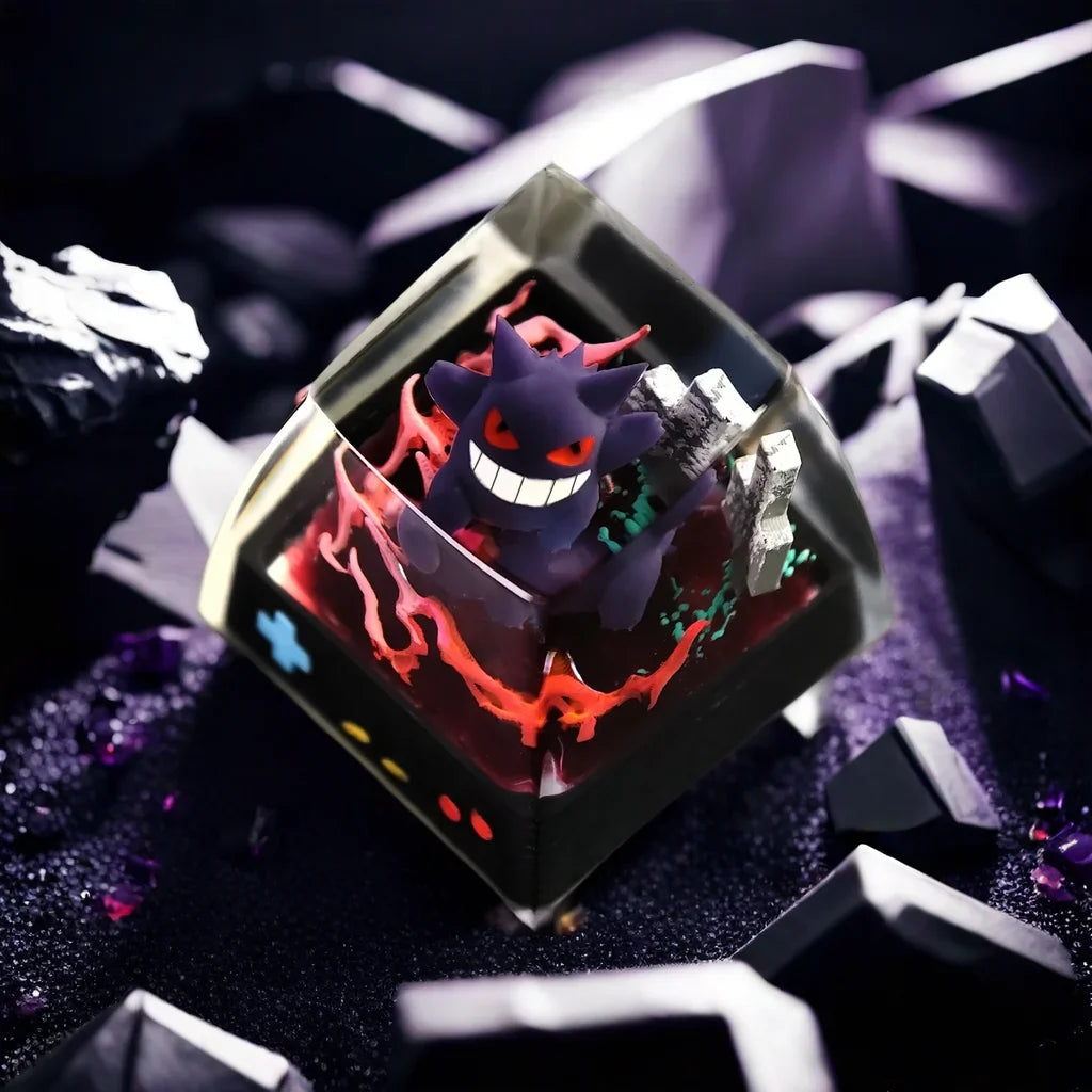 Keycaps Gengar Mewtwo Cross Shaft Pikachu Journeys Keycap New Stereo Cute Illustration Mechanical Keyboard Resin Keycap