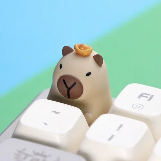Capybara Keycap Animal Artisan Keyboard Cap Resin Custom Keycaps for Mechanical Keyboard Accessories Cute Point Keycap