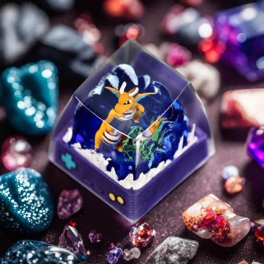 Keycaps Gengar Mewtwo Cross Shaft Pikachu Journeys Keycap New Stereo Cute Illustration Mechanical Keyboard Resin Keycap