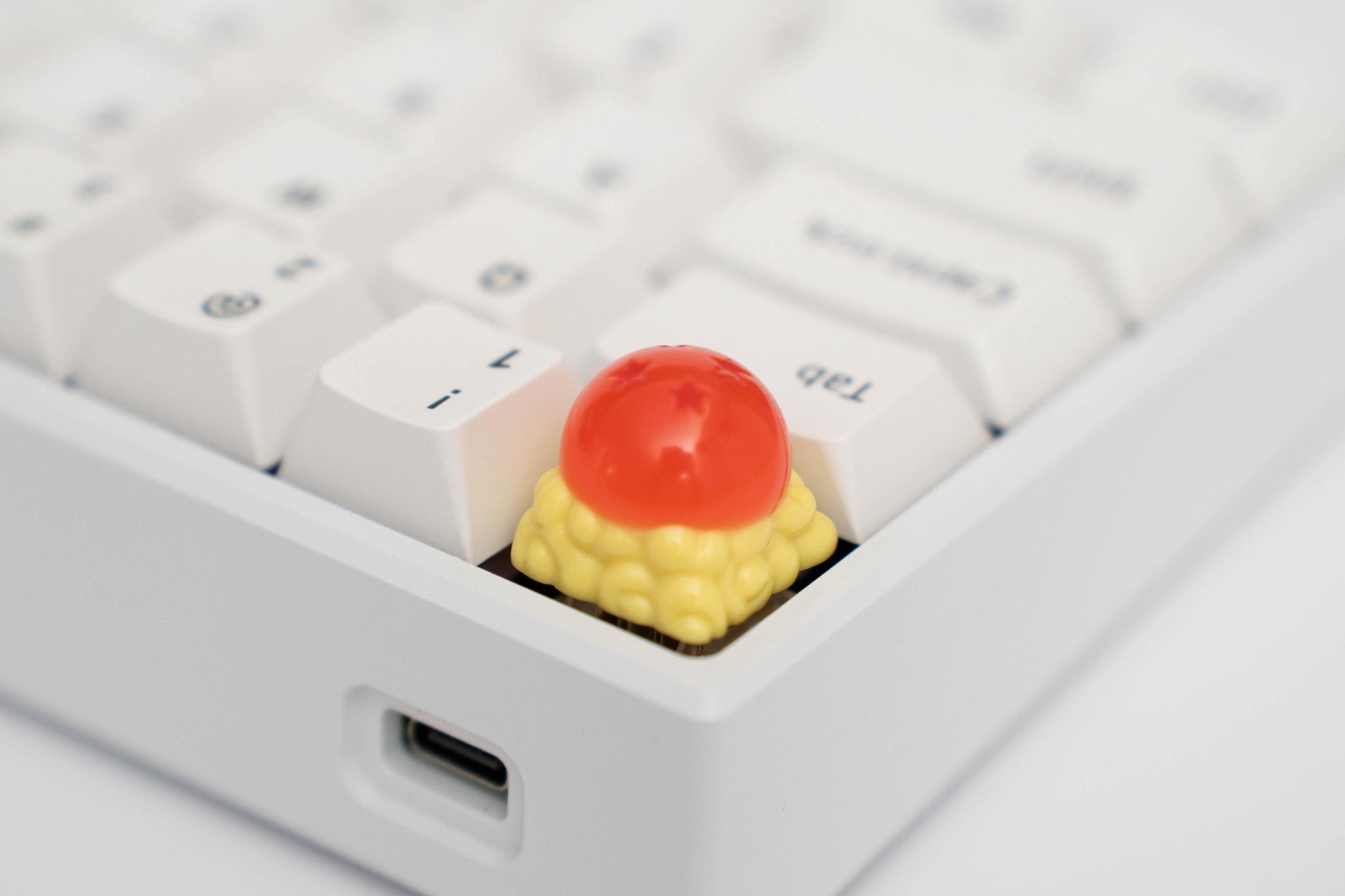 Dragon Ball on Nimbus Cloud Keycap: Handmade Resin Artisan Keycap